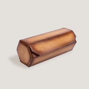 Hexagonal Camel Galata Watch Box-1-Watch Box Studio
