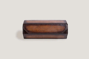 Hexagonal Galata Java Brown Parchment Watch Box-2-Watch Box Studio