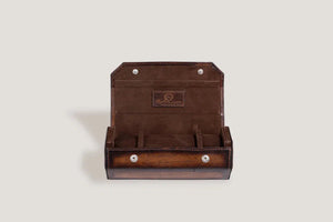 Hexagonal Galata Java Brown Parchment Watch Box-3-Watch Box Studio