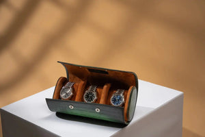 Watch Box - Galata Parchment Platinum Green-3-Watch Box Studio