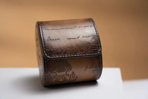 Watch Box - Galata Parchment Platinum Java Brown-2-Watch Box Studio