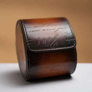 Watch Box - Galata Parchment Platinum Tan Solo-1-Watch Box Studio