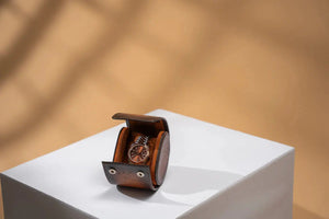 Watch Box - Galata Parchment Platinum Tan Solo-2-Watch Box Studio