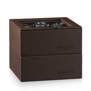 Watch Box - Heisse Double L Brown-1-Watch Box Studio