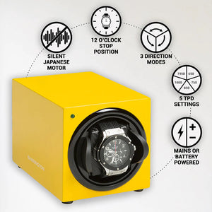 Electric Yellow Barrington Watch Winder-6-Watch Box Studio