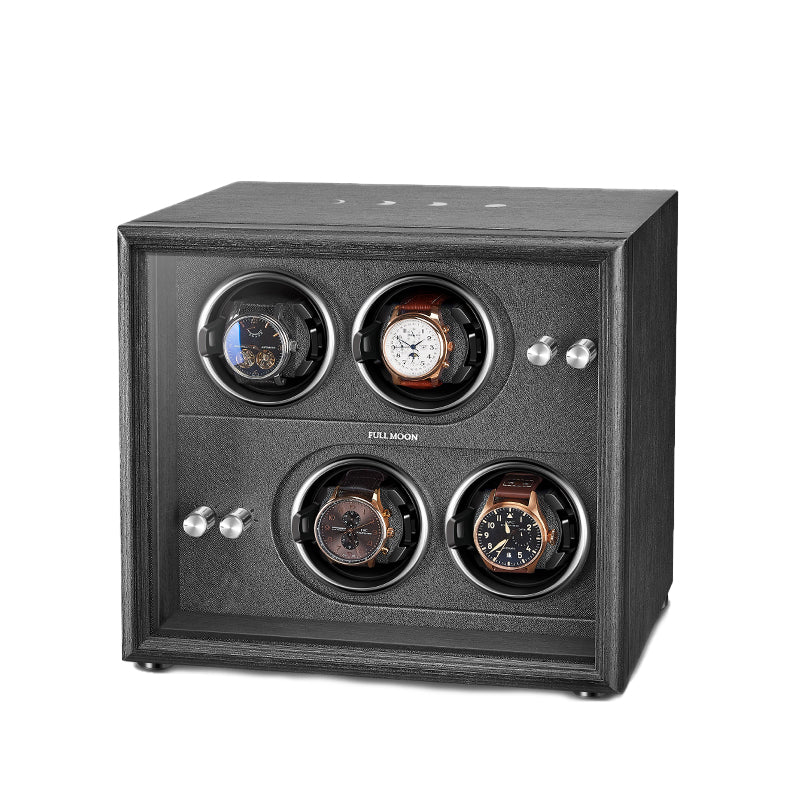 FULLMOON Anthracite Quatuor Watch Winder-1-Watch Box Studio