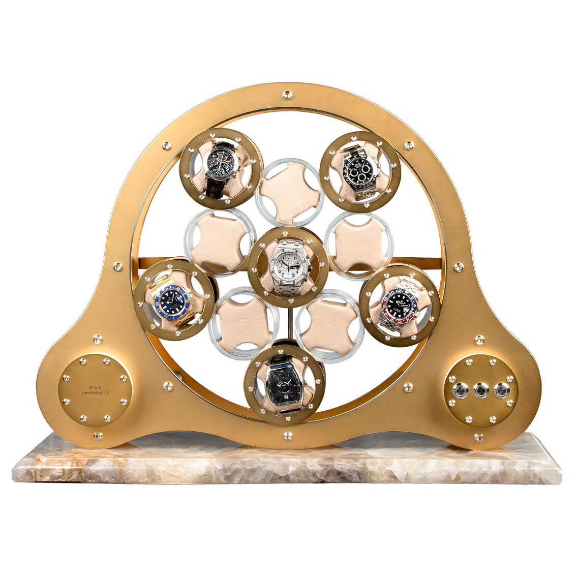 Gold Crystal Watch Winder-1-Watch Box Studio