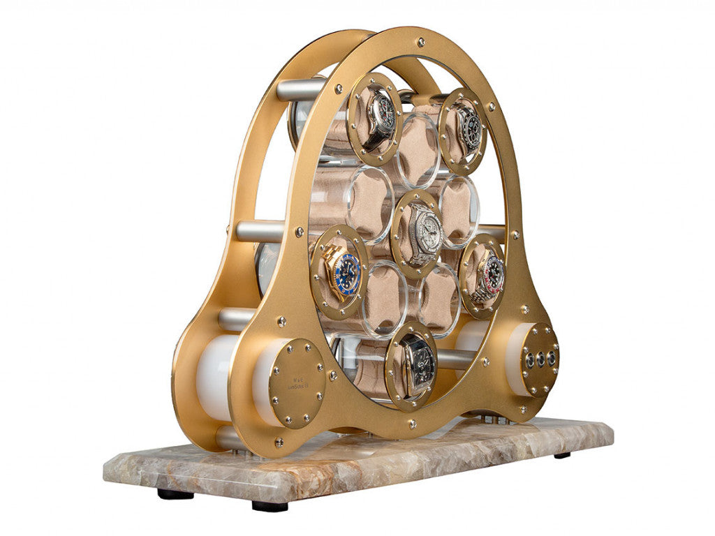 Gold Crystal Watch Winder-2-Watch Box Studio