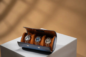 Watch Box - Galata Parchment Platinum Blue-3-Watch Box Studio