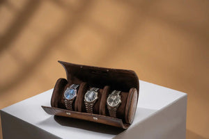 Watch Box - Galata Parchment Platinum Java Brown-3-Watch Box Studio