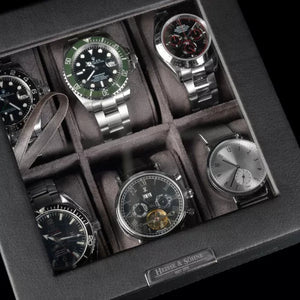 Watch Box - Heisse 6-Slot Black Case-4-Watch Box Studio