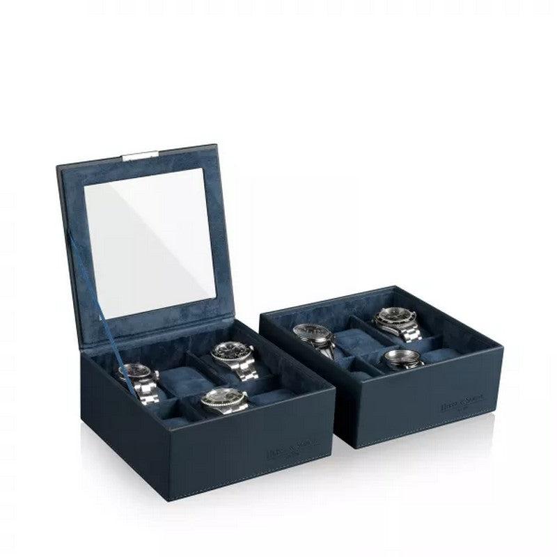 Watch Box - Heisse 6-Slot Blue Case-4-Watch Box Studio