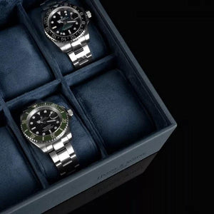 Watch Box - Heisse 6-Slot Blue Case-5-Watch Box Studio