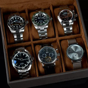 Watch Box - Heisse 6-Slot Brown Case-5-Watch Box Studio