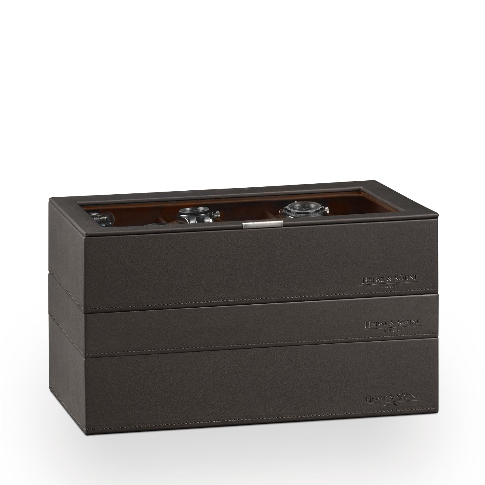 Watch Box - Heisse XXL Brown-1-Watch Box Studio