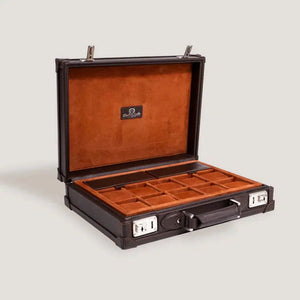 Watch Box - Master Saffiano Dark Brown-1-Watch Box Studio