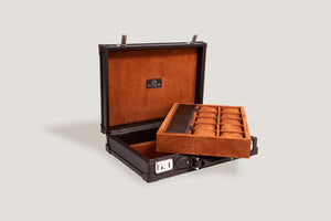 Watch Box - Master Saffiano Dark Brown-3-Watch Box Studio