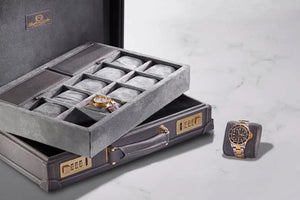 Watch Box - Master Saffiano Dark Grey-5-Watch Box Studio