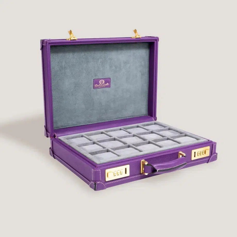 Watch Box - Master Saffiano Purple-1-Watch Box Studio