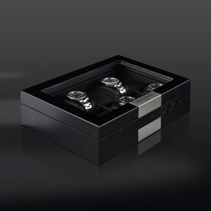 Watch Box - Monterray Black Satin-3-Watch Box Studio
