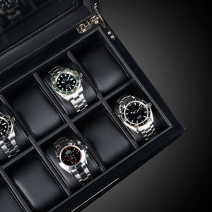 Watch Box - Monterray Black Satin-6-Watch Box Studio