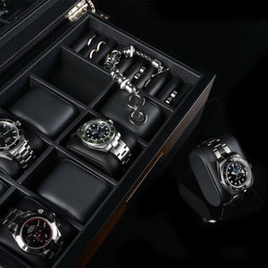 Watch Box - Monterray Black Satin-8-Watch Box Studio