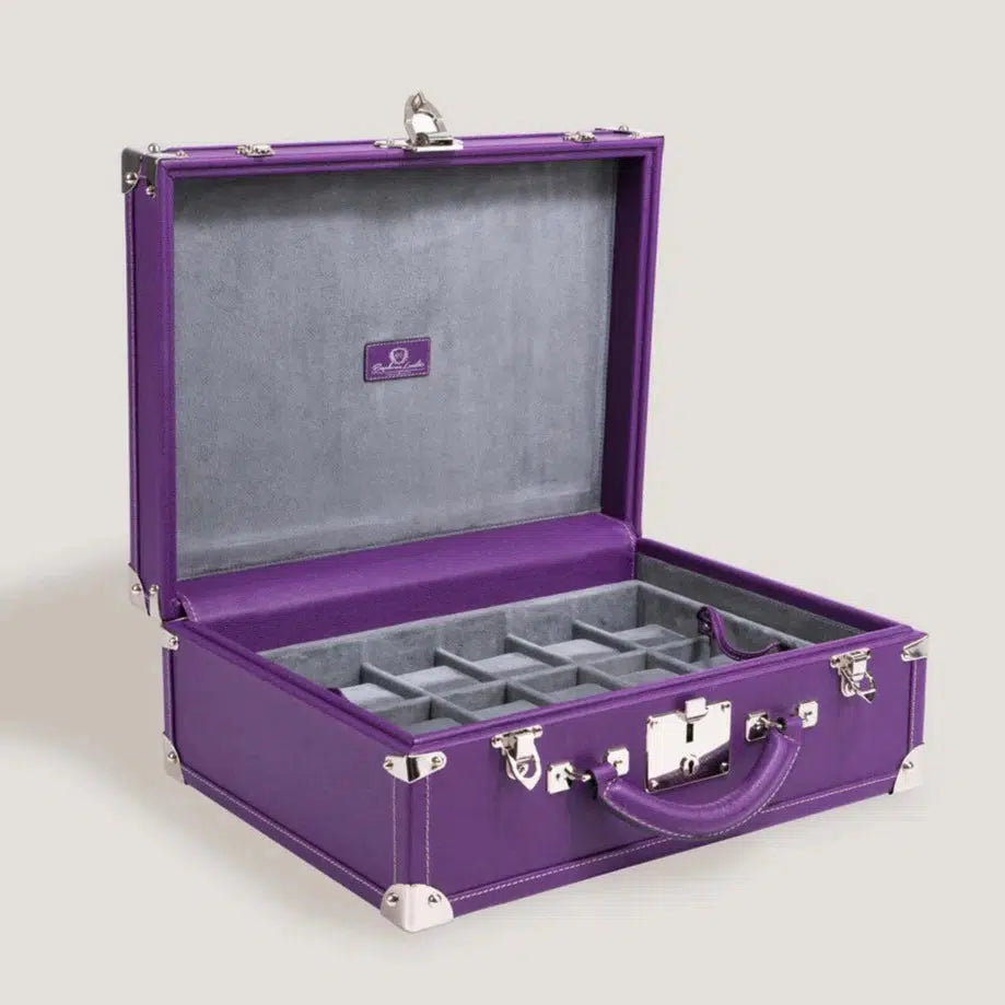 Watch Box - Safiano Purple Trunk-1-Watch Box Studio