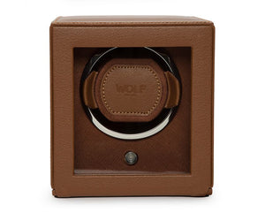 Watch Winder - Cube Cover Cognac-3-Watch Box Studio