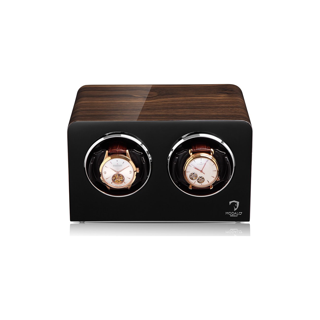 Watch Winder - Walnut Bedside Duo-1-Watch Box Studio