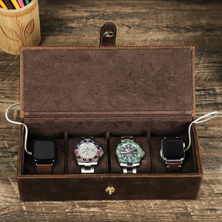 WATCH BOX Leather Quartet Case-3-Watch Box Studio