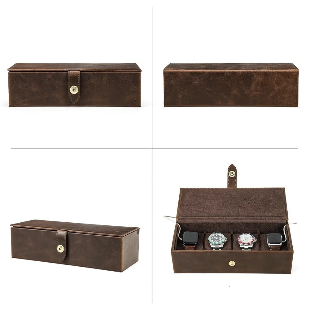 WATCH BOX Leather Quartet Case-5-Watch Box Studio