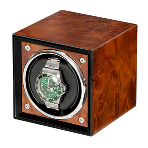 Watch Winder - Teak Cube-1-Watch Box Studio